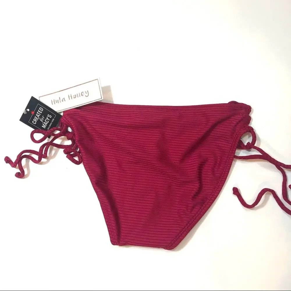 Hula Honey Ribbed Side-Tie  Bikini Swim Bottom